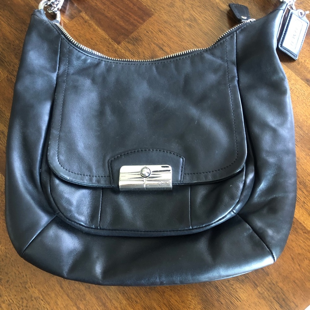 GUC Coach Kristin Black Leather Hobo / Shoulder / Crossbody Bag!